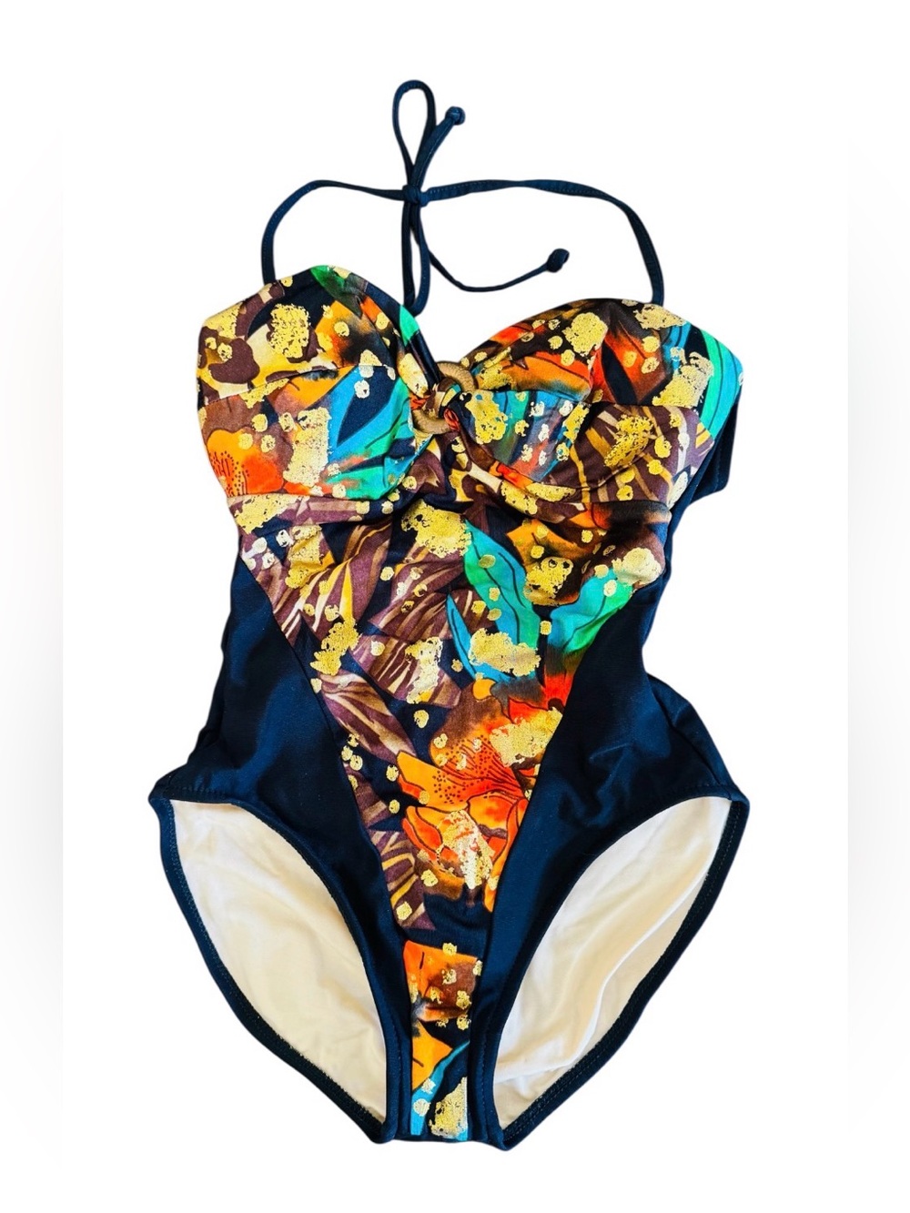 Vintage Slimsuit Size 10 one piece swimsuit bathing suit colorful slimming